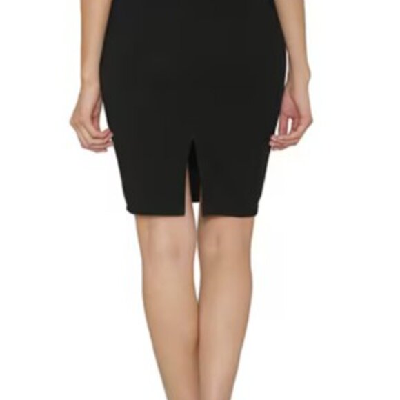 black pencil skirt fitted Straight  size 12 PETER NYGARD - Picture 8 of 13